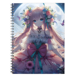 アニメの女の子 花 月 フェアリー ノートブック