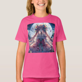 アニメの女の子 花 月 フェアリー Tシャツ