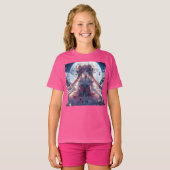 アニメの女の子 花 月 フェアリー Tシャツ (正面フル)