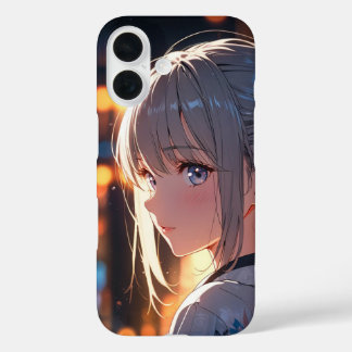 アニメの女の子 iPhone 16ケース