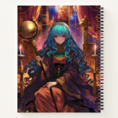 アニメの女魔法使い ファンタジー ノートブック (裏面)