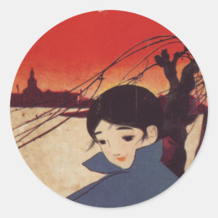 アニメの子ステッカー ラウンドシール