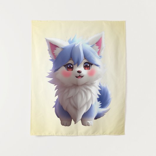 アニメの子犬 タペストリー (正面)