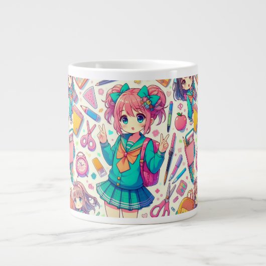 アニメの学生 ジャンボコーヒーマグカップ (正面)