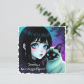 アニメの少女とシャム猫の引用 (スタンド正面)