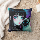 アニメの少女とシャム猫の引用 クッション (ブランケット)