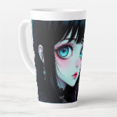 アニメの少女とシャム猫 カフェラテマグ (左アングル)