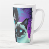 アニメの少女とシャム猫 カフェラテマグ (右)