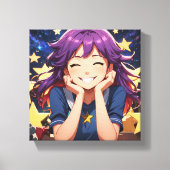 アニメの少女 キャンバスプリント (正面)