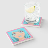 アニメの少女 ストーンコースター (横)