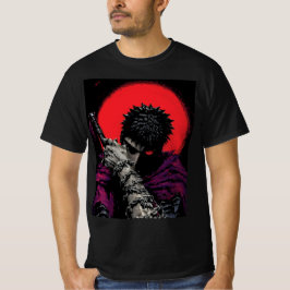 アニメの戦士 赤い月の剣のハグアート Tシャツ