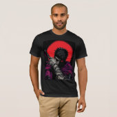 アニメの戦士 赤い月の剣を抱くアート Tシャツ (正面フル)