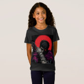 アニメの戦士 赤い月の剣を抱くアート Tシャツ (正面フル)