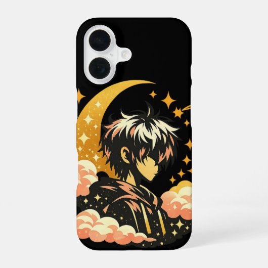 アニメの月光 - 美しいアニメデザイン iPhone 16ケース (裏面)