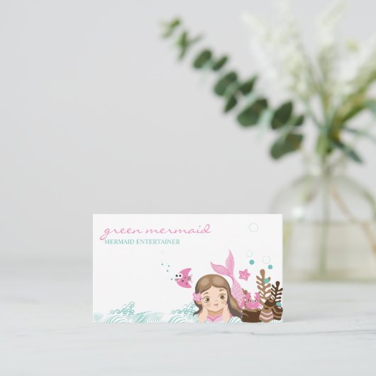 アニメの海のピンクの人魚 名刺 (スタンド正面)