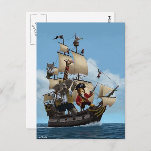 アニメの海賊船 ポストカード (正面/裏面)
