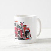 アニメの消防車Tシャツ コーヒーマグカップ (正面右)