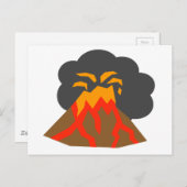 アニメの火山が溶岩と喫煙 ポストカード (正面/裏面)