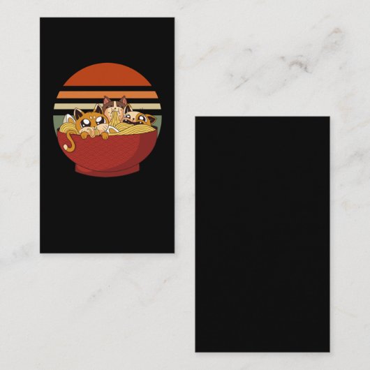 アニメの猫とラーメン日本の中毒 名刺 (正面/裏面)
