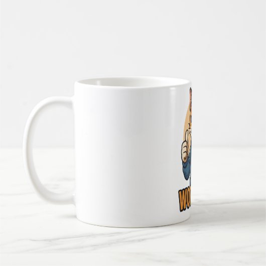 アニメの猫 - WORK HARD モチベーションの日本風 コーヒーマグカップ (左)