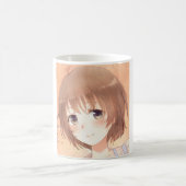 アニメの甘い茶色の髪の少女 コーヒーマグカップ (中央)