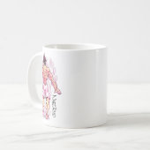 アニメの筋肉質なボディビルダー ジムでのウエイトリフティング コーヒーマグカップ (正面左)