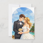 アニメの結婚式招待状です セーブザデート (裏面)