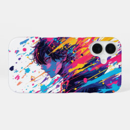 アニメの落書きカオス ― カラー スプラッシュ iPhone 16ケース