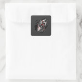 アニメの虎の目が傷跡から覗く スクエアシール (バッグ)