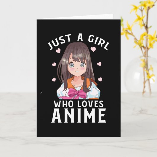 アニメの贈り物が大好きな女の子日本のだけ カード (黄色い花)