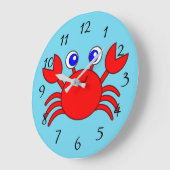 アニメの赤いカニ ラージ壁時計 (傾斜)