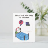 アニメの面白い教会の看板が描かれたポストカード ポストカード (スタンド正面)