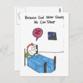 アニメの面白い教会の看板が描かれたポストカード ポストカード (正面/裏面)