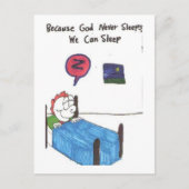 アニメの面白い教会の看板が描かれたポストカード ポストカード (正面)