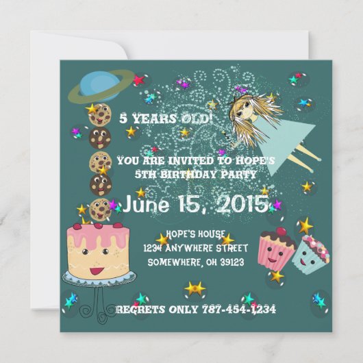アニメの魔法の日々 招待状 誕生日Tシャツ, (正面)