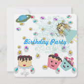 アニメの魔法の日 招待状 誕生日パーティー (裏面)