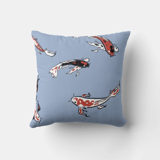 アニメの鯉の魚 青 クッション (裏面)