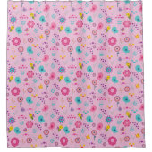 アニメの鳥のハチと花 シャワーカーテン (正面)