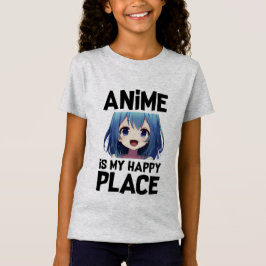 アニメは私のハッピープレイスガールズグラフィック Tシャツ
