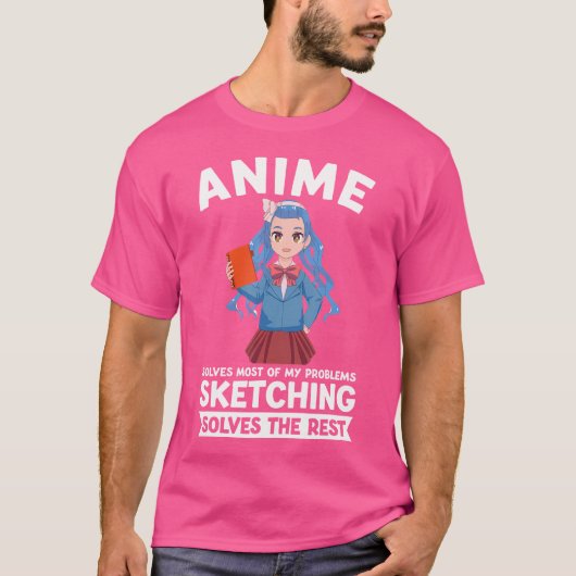 アニメは私の問題の大部分を解決する Tシャツ (正面)