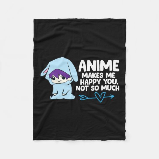 アニメは私を幸せにする フリースブランケット (正面)