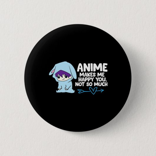 アニメは私を幸せにする 缶バッジ (正面)
