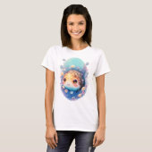 アニメふぐのガーデン かわいい水彩グラフィック Tシャツ (正面フル)