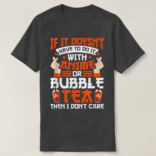 アニメもしやバブルティーアニメのマーチがある Tシャツ (デザイン正面)