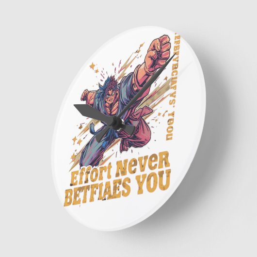 アニメやる気を起こさせるグラフィックの壁時計 ラウンド壁時計 (傾斜)