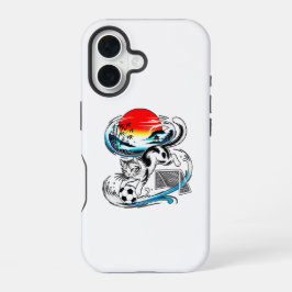 アニメやアートが好きなあなたに、日本のサッカー猫プロテクター iPhone 16ケース