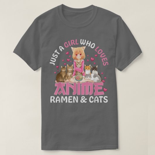 アニメやキャットジャパンが大好きな女の子 Tシャツ (デザイン正面)