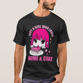 アニメやケーキが大好きな少女 Tシャツ