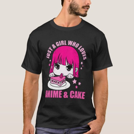 アニメやケーキが大好きな少女 Tシャツ (正面)