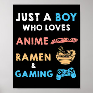 アニメやゲームおもしろいが大好きな少年 ポスター